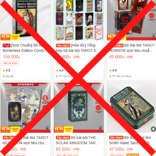 Những bộ bài bị làm nhái với giá bán chỉ từ vài chục đến một trăm nghìn